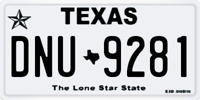 TX license plate DNU9281