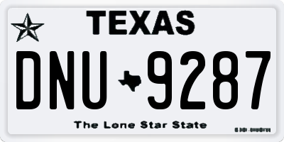 TX license plate DNU9287