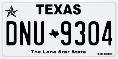 TX license plate DNU9304