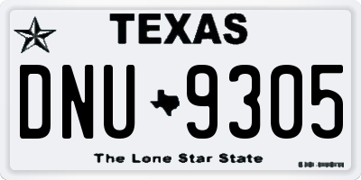 TX license plate DNU9305