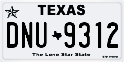 TX license plate DNU9312