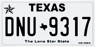 TX license plate DNU9317
