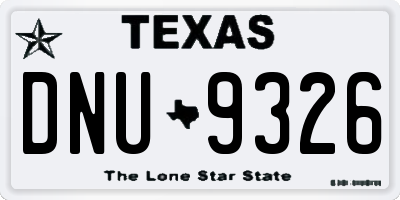 TX license plate DNU9326