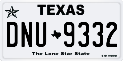 TX license plate DNU9332