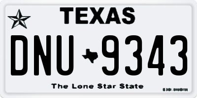 TX license plate DNU9343