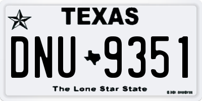 TX license plate DNU9351