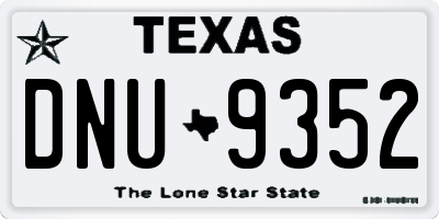 TX license plate DNU9352