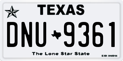 TX license plate DNU9361