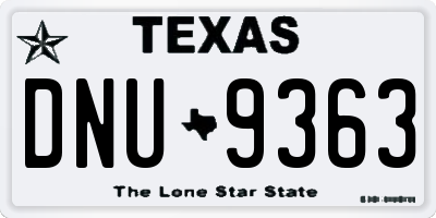 TX license plate DNU9363