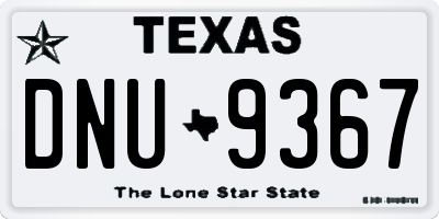 TX license plate DNU9367