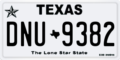 TX license plate DNU9382