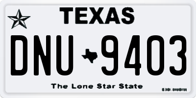 TX license plate DNU9403