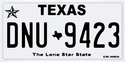 TX license plate DNU9423