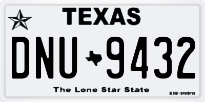TX license plate DNU9432