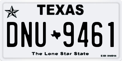 TX license plate DNU9461