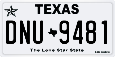 TX license plate DNU9481