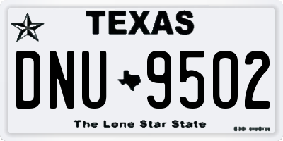 TX license plate DNU9502