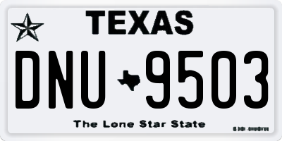 TX license plate DNU9503