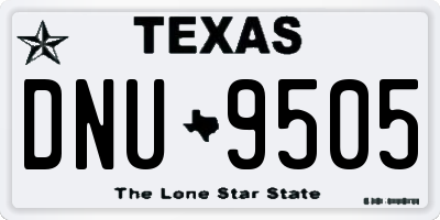 TX license plate DNU9505