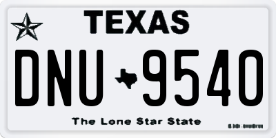 TX license plate DNU9540