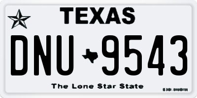 TX license plate DNU9543