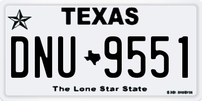 TX license plate DNU9551