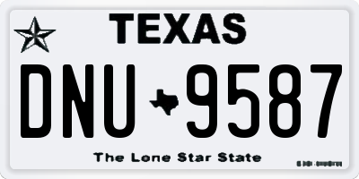 TX license plate DNU9587