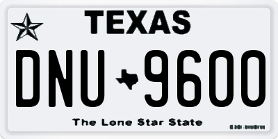 TX license plate DNU9600