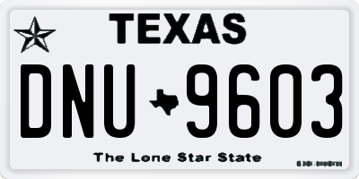 TX license plate DNU9603