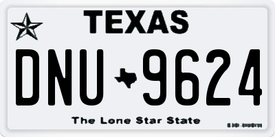 TX license plate DNU9624