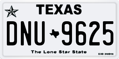 TX license plate DNU9625