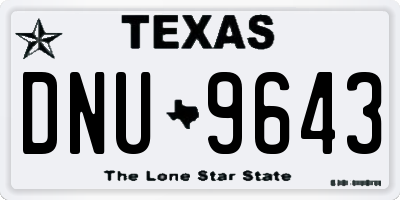 TX license plate DNU9643