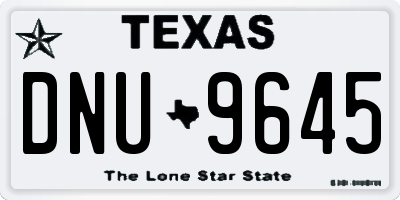 TX license plate DNU9645