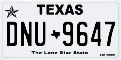 TX license plate DNU9647