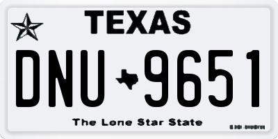 TX license plate DNU9651
