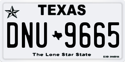 TX license plate DNU9665