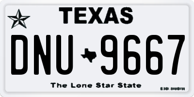 TX license plate DNU9667
