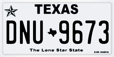 TX license plate DNU9673