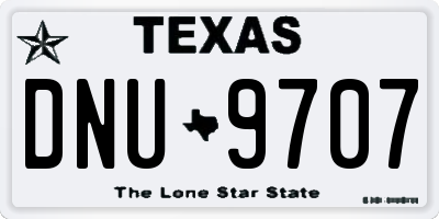 TX license plate DNU9707