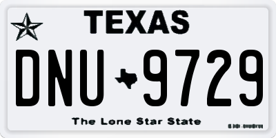 TX license plate DNU9729