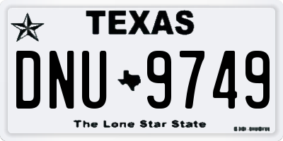 TX license plate DNU9749