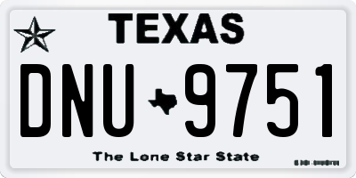 TX license plate DNU9751