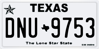 TX license plate DNU9753