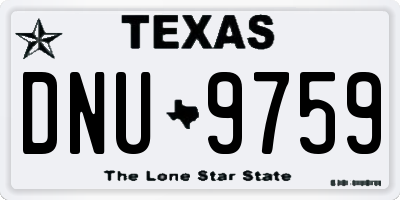 TX license plate DNU9759