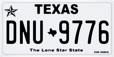 TX license plate DNU9776