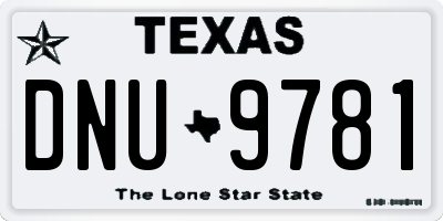 TX license plate DNU9781