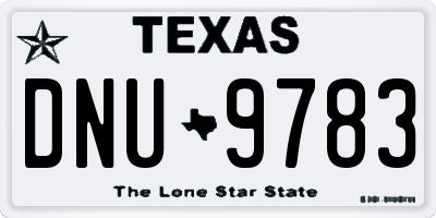 TX license plate DNU9783