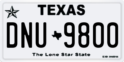 TX license plate DNU9800