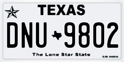 TX license plate DNU9802