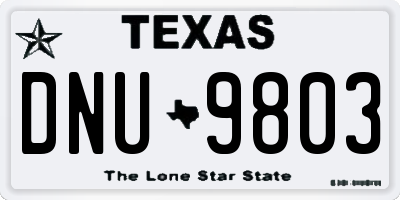 TX license plate DNU9803